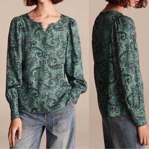 Rebecca Taylor Tailored Margaux Paisley Top NWT Size 8